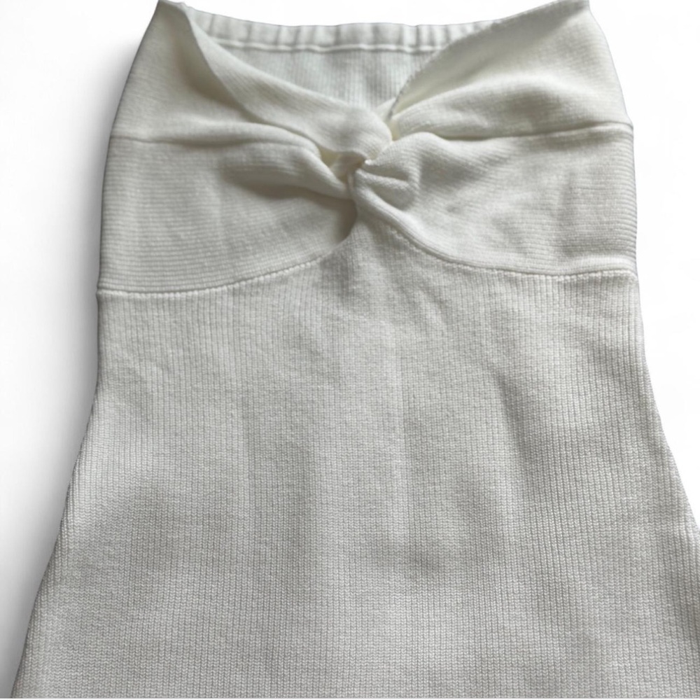 Chic White Knotted Pencil Skirt